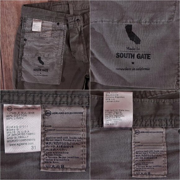 *READ* AG Adriano Goldschmied Mens Sz 31x33.5 The Graduate Tailored Leg Jeans - Picture 9 of 11